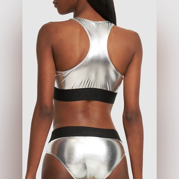 Kim Dolce & Gabbana Foiled Bikini Swimsuit With Branded Elastic Sz IV (4) US 10 - Picture 5 of 6